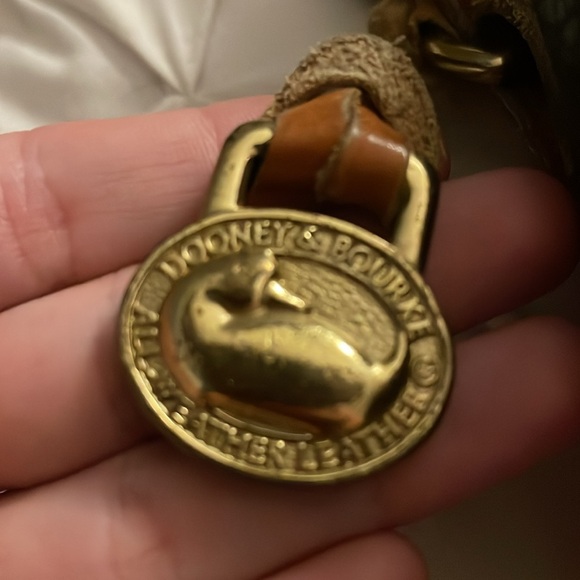 Dooney & Bourke navy and brown leather purse - Picture 4 of 8